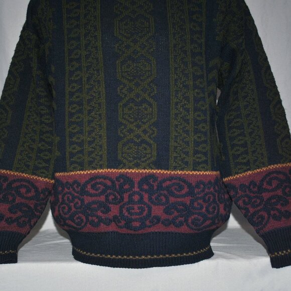 Vintage Cambio Italia Sweater Size Medium Geometric Wool Blend Pullover - Picture 6 of 10